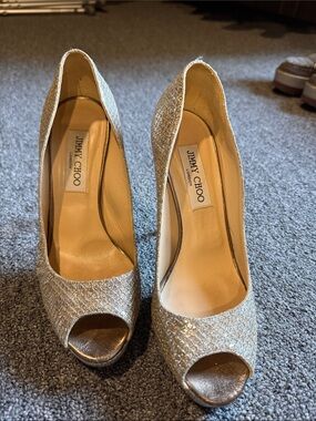 Jimmy Choo sparkly silver stilettos